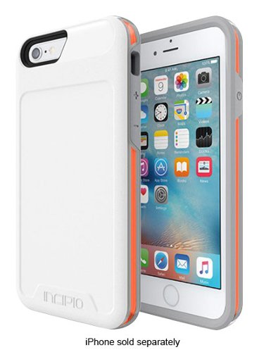 Incipio - [Performance] Series Level 4 Case for Apple® iPhone® 6 and 6s - White/Orange-Front_Standard 