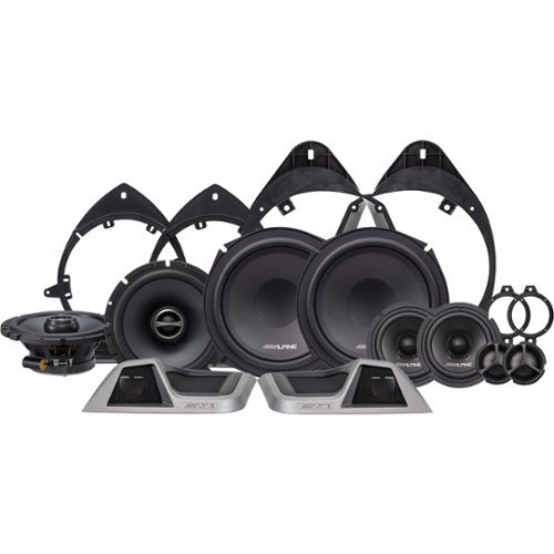 Alpine - 8" Car Speaker System - Black-Front_Standard 