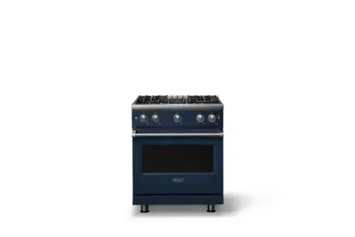 Front. Viking - Pro 5 Series 4.0 Cu. Ft. Freestanding Sealed 4 Burner Liquid Propane Gas Convection Range - Slate Blue - Slate Blue.