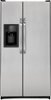 GE - 25.3 Cu. Ft. Side-by-Side Refrigerator with Thru-the-Door Ice and Water - CleanSteel-Front_Standard 