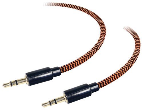 ToughTested - 6' Auxiliary Cable - Black/Orange-Front_Standard 
