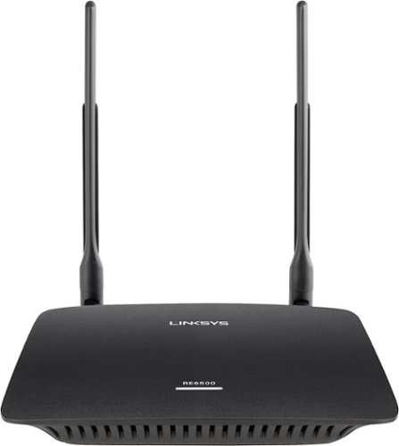  Linksys - AC1200 Dual-Band Wireless Range Extender with 4-Port Ethernet Switch - Black
