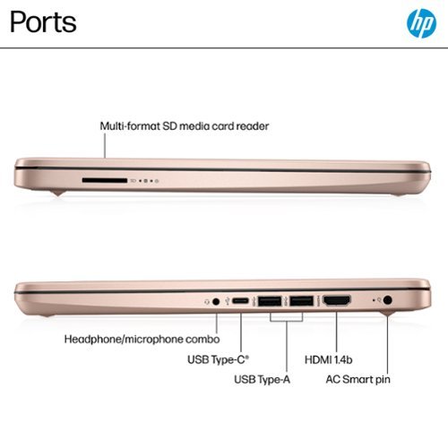 HP 14 Laptop - Intel Processor N150 - 4GB Memory - 128GB UFS - Pale Rose Gold BUY ONLINE