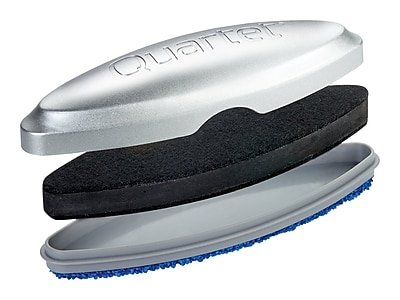 Quartet - Premium Magnetic 3-in-1 Glass Board Eraser, Silver (SFEB3)