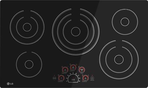 LG - 36" Built-In Electric Cooktop with Hot Surface Indicator and Bridge Element - Black