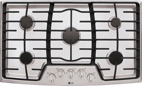 Photos - Cooker LG  36" Built-In Gas Cooktop with 5 Burners and Superboil - Stainless Ste 