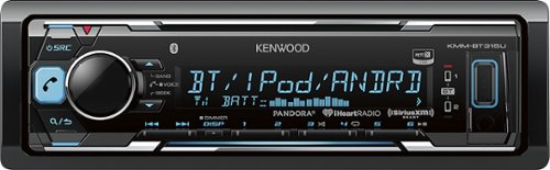  Kenwood - Built-In Bluetooth - Apple® iPod®- and Satellite Radio-Ready - In-Dash Receiver with Detachable Faceplate - Black