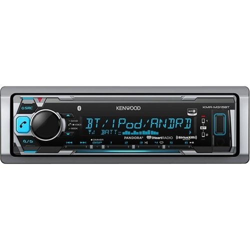  Kenwood - KMR - Apple iPod- and Satellite Radio-Ready - Marine - In-Dash Receiver - Silver, Black