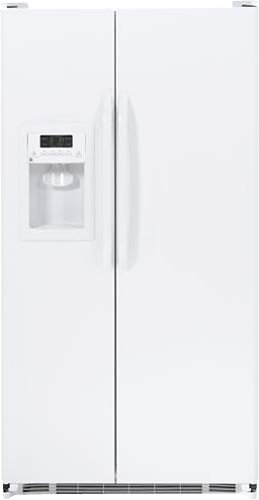  GE - 21.9 Cu. Ft. Side-by-Side Refrigerator with Thru-the-Door Ice and Water - White