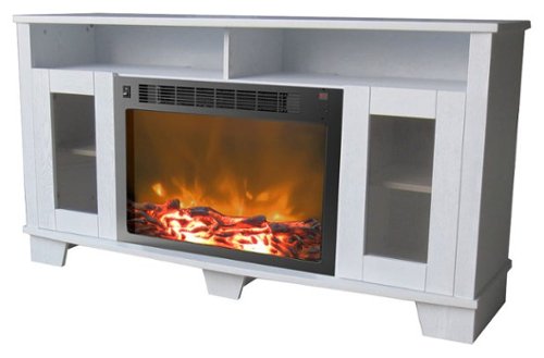 Cambridge - Savona Electric Fireplace for Most Flat-Panel TVs Up to 60" - White-Front_Standard 