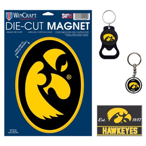 WinCraft - Iowa Hawkeyes 4-Pack Key Rings and Magnets Set - Multicolor-Front_Standard 