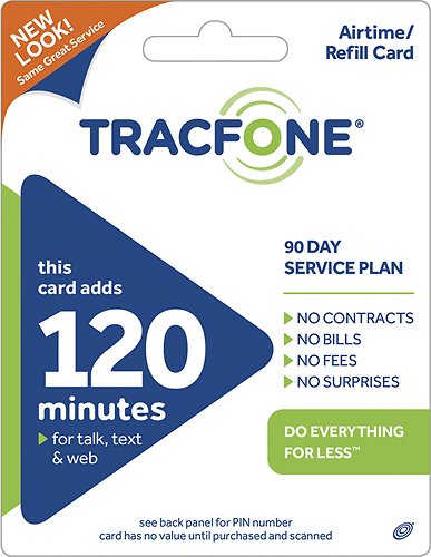  TracFone - 120-Minute Prepaid Wireless Airtime Card - Blue/Green