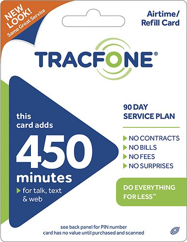  TRACFONE - 450-Minute Prepaid Wireless Airtime Card - Blue/Green