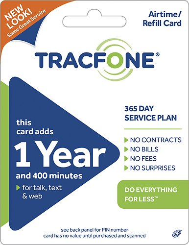  TracFone - 400-Minute Prepaid Wireless Airtime Card - Blue/Green