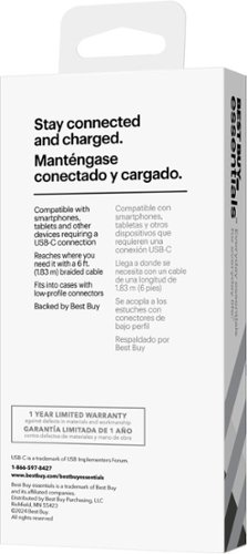 Best Buy essentials™ 6' USB-C to USB Braided Charge-and-Sync Cable - Black HOW TO BUY
