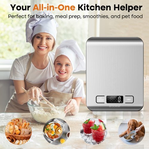 Arboleaf Food Kitchen Scale, 1g/0.01oz Precise Food Scales for Kitchen, Tare Function, Stainless Steel - Silver with Black BUY ONLINE