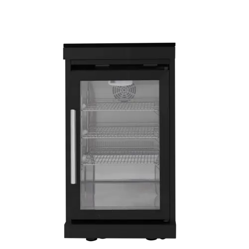 Front. Akoasm - Black 2.4 Cu. Ft. Stainless Steel Single Door Fridge Cabinet Large Capacity Refrigerator - Black.