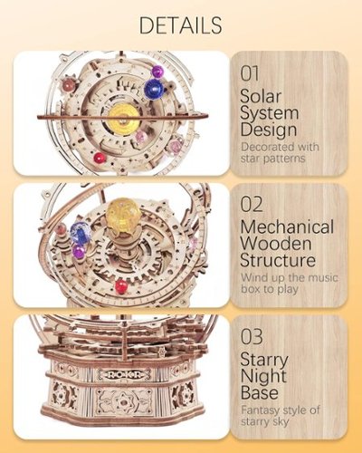 Robotime ROKR 3D Puzzles for Adults Starry Night Music Box Kit