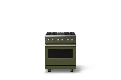 Front. Viking - 30 in. Wide 4 Burner Pro 5 Series 4.7 Cu. Ft. Freestanding Sealed Dual Fuel Convection Range - Martini - Martini.