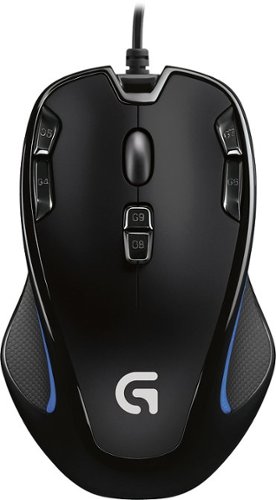  Logitech - G300S Wired Optical 9-Button Gaming Mouse with RGB Lighting - Black