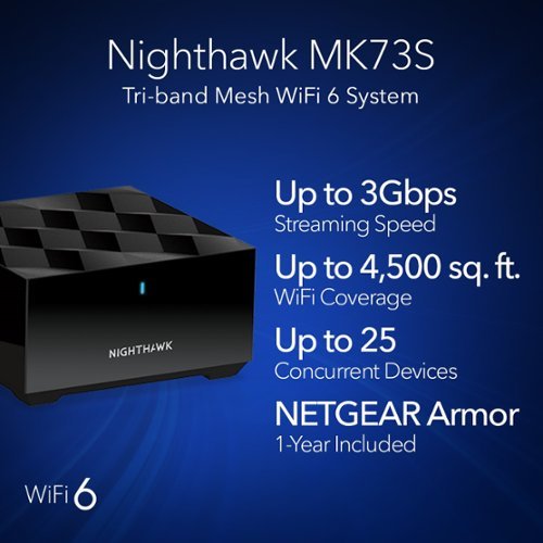 NETGEAR Nighthawk AX3000 Dual-Band Mesh Wi-Fi System (3-pack) - Black WORLDWIDE DELIVERY