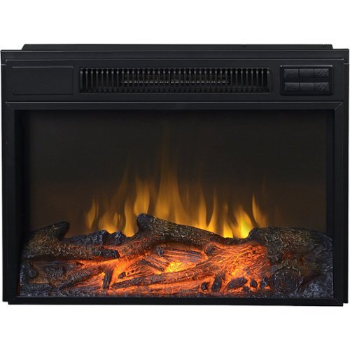 Flamelux - 24" Wide Firebox Insert - Black-Front_Standard 