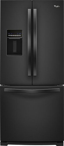  Whirlpool - 19.6 Cu. Ft. French Door Refrigerator with Thru-the-Door Water - Black