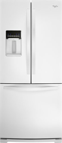  Whirlpool - 19.6 Cu. Ft. French Door Refrigerator with Thru-the-Door Water - White