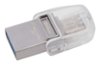 Kingston - DataTraveler microDuo 64GB USB 3.0 Type A/3.1 Type C Flash Drive - Aluminum/Clear-Front_Standard