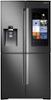 Samsung - Family Hub 22.08 Cu. Ft. Counter-Depth 4-Door Flex Smart French Door Refrigerator - Black Stainless Steel-Front_Standard