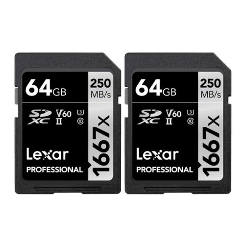  Lexar - Professional 64GB 1667x UHS-II SDXC Memory Card (2-Pack)