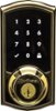 Kwikset - Signature Series SmartCode 916 Touchscreen Electronic Deadbolt - Lifetime Polished Brass-Front_Standard