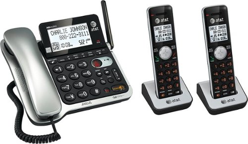  AT&amp;T - CL84202 DECT 6.0 Expandable Phone System with Digital Answering System - Black/Silver