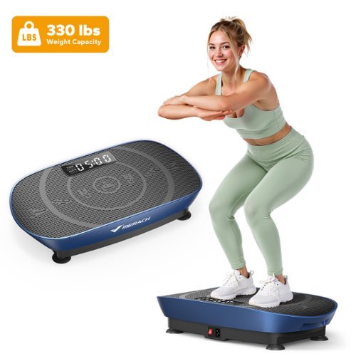 MERACH - CV30 Slim Vibration Plate Quiet Compact Vibration Plateform Exercise Machine - Blue-Front_Standard 