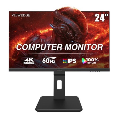 Viewedge - 24 Inch Gaming Monitor 4K 60hz, IPS 5ms 2160p 110% sRGB, Type C,HDMI & DP Port, Built-in Speakers - Black-Front_Standard 