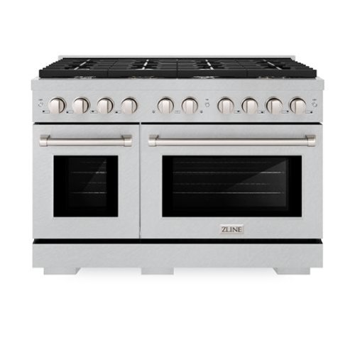 ZLINE - 48 in. Paramount Double Oven Gas Range with 8 Burners (SGRS-48) - Stainless Steel