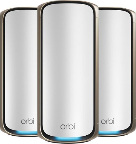 NETGEAR - Orbi 970 Series BE27000 Quad-Band Mesh Wi-Fi 7 System (3-pack) - White-Front_Standard 