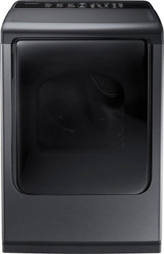  Samsung - 7.4 cu. ft. 12-Cycle Electric Dryer with Steam - Black stainless steel