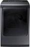 Samsung - 7.4 cu. ft. 12-Cycle Electric Dryer with Steam - Black stainless steel-Front_Standard