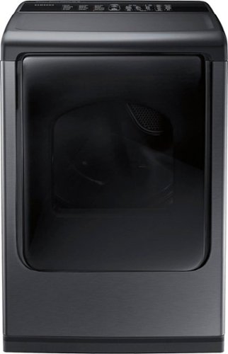  Samsung - 7.4 cu. ft. 12-Cycle Gas Dryer with Steam - Black stainless steel