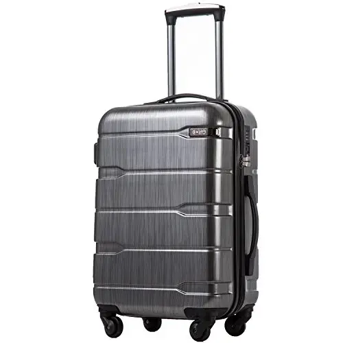 Front. DORLUKFU - Luggage PC+ABS Hardshell Suitcase with TSA Lock, Spinner Carry On Lightweight（Charcoal, 20in） - Charcoal.
