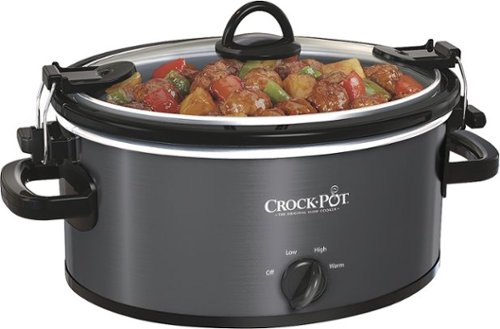  Crock-Pot - Cook &amp; Carry 5-Quart Slow Cooker - Metallic