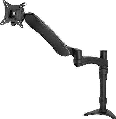 Peerless-AV - LCT620A Series Desktop Mount For Up to 38" Flat Panel Displays - Black, Polished Aluminum-Front_Standard 