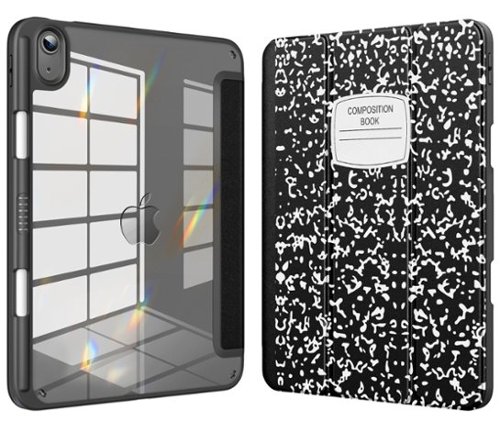 DTTO - Case for iPad (A16) 11-inch 2025 and iPad 10th Generation 10.9 Inch 2022, Clear Back and TPU Shockproof Frame Cover - Book Black-Front_Standard 