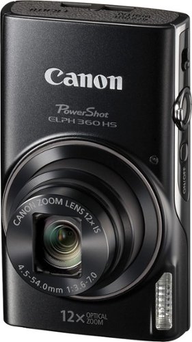 Canon PowerShot ELPH 360 20.2-Megapixel Digital Camera - Black GLOBAL SHIPPING