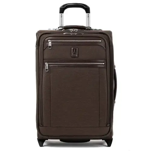 Front. Travelpro - Travelpro Platinum Elite Softside Expandable 22" Carry On Rollaboard - Rich Espresso.