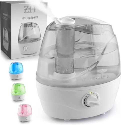 Zulay Kitchen - Zulay Home Cool Mist Humidifiers For Bedroom (2.2L Water Tank) - Quiet Ultrasonic Humidifiers with Auto Shutoff Feature - Gray-Front_Standard 