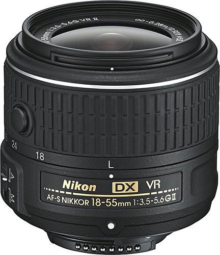  AF-S DX NIKKOR 18-55mm f/3.5-5.6G VR II Zoom Lens for Select Nikon DSLR Cameras - Black