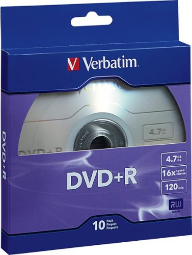  Verbatim - 16x DVD+R Discs with Branded Surface (10-Pack)