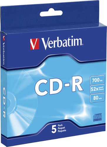  Verbatim - 52x CD-R Discs with Slim Cases (5-Pack)
